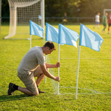 Football corner flag set with bright nylon flags and PVC poles