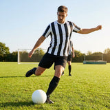 Men's Striped Football Shirt for Matches, Polyester
