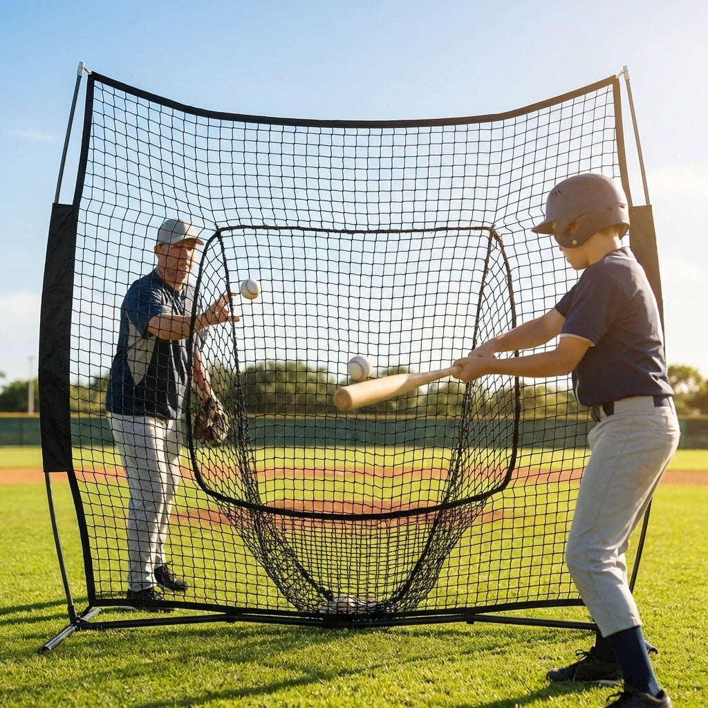 Custom baseball nets made from HDPP material in black