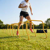 Fluorescent yellow training hurdles for sports and fitness