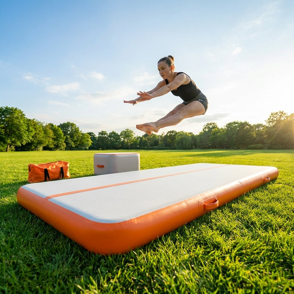 Inflatable Gymnastics Mats available in various sizes for home and gym use