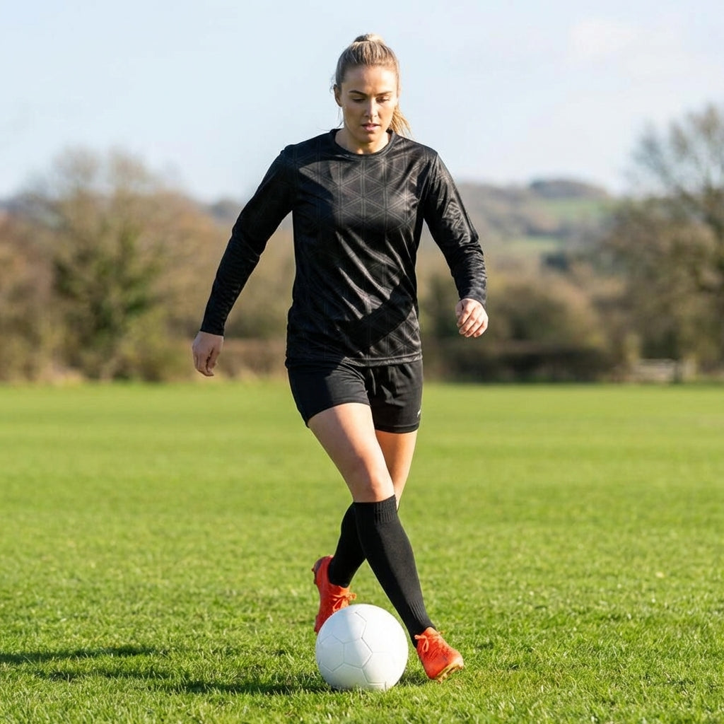 Women's Football Kit with Long Sleeve Shirt and Shorts