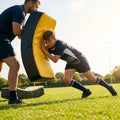 Curved rugby tackle shield for effective training