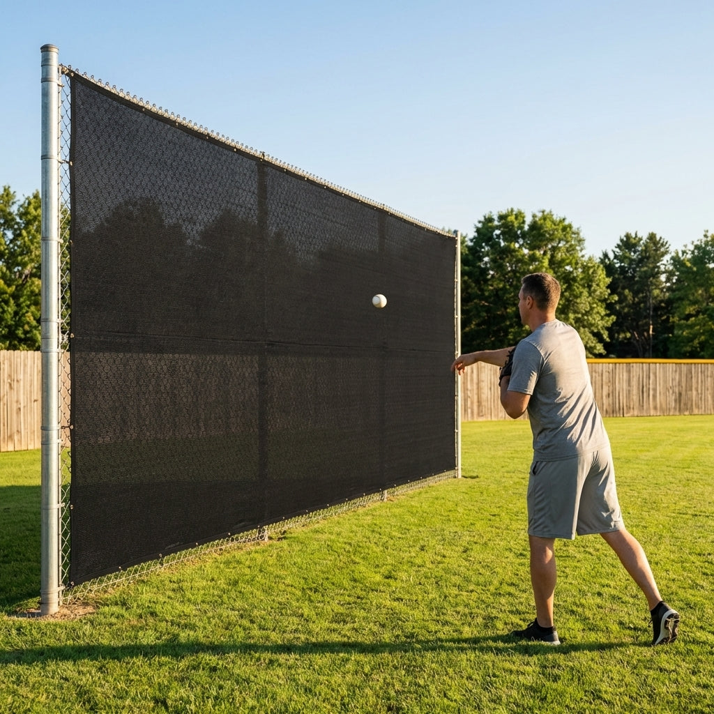 High-quality baseball outfield screen in black or green