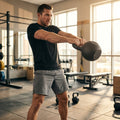 Cast iron kettlebell in various sizes and colours for gym workouts