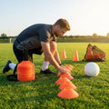 Training marker cones in vibrant colours for sports training