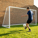 Aluminium football goal with folding mechanism