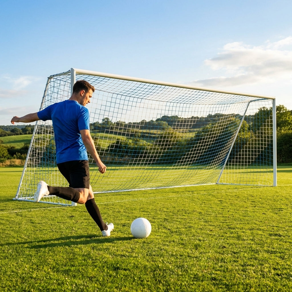 Football goal nets 24 x 8 ft, durable HDPE for clubs and schools
