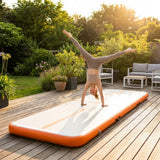 Inflatable gymnastics mat for home and gym use