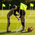 Football corner flag set with bright nylon flags and PVC poles