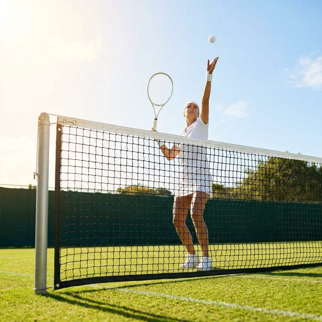 42ft doubles tennis net with HDPE double top for indoor and outdoor use