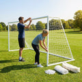 Replacement goal net for 8x6ft football goals in white HDPE