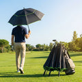 Black Golf Umbrella with Windproof Double Canopy