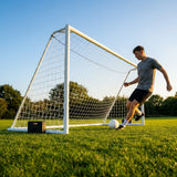 Folding football goal with aluminium frame and high-impact net