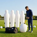 Inflatable football mannequins available in multiple sizes for training use