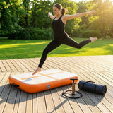 Inflatable gymnastics mat for home and gym use