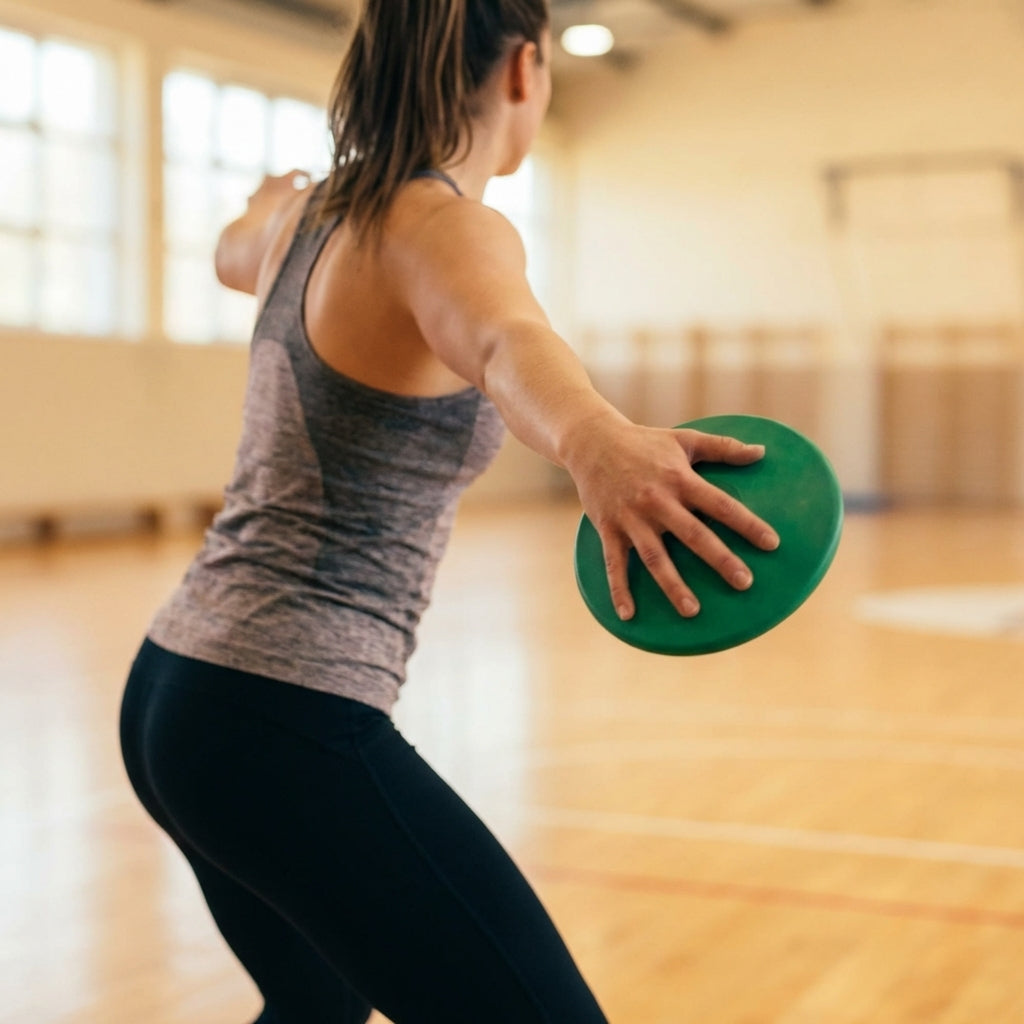 Rubber discus in various weights and colours for indoor and outdoor use