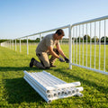 Football pitch barrier made of galvanised steel for club grounds