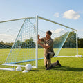 Football goal nets 24 x 8 ft, durable HDPE for clubs and schools