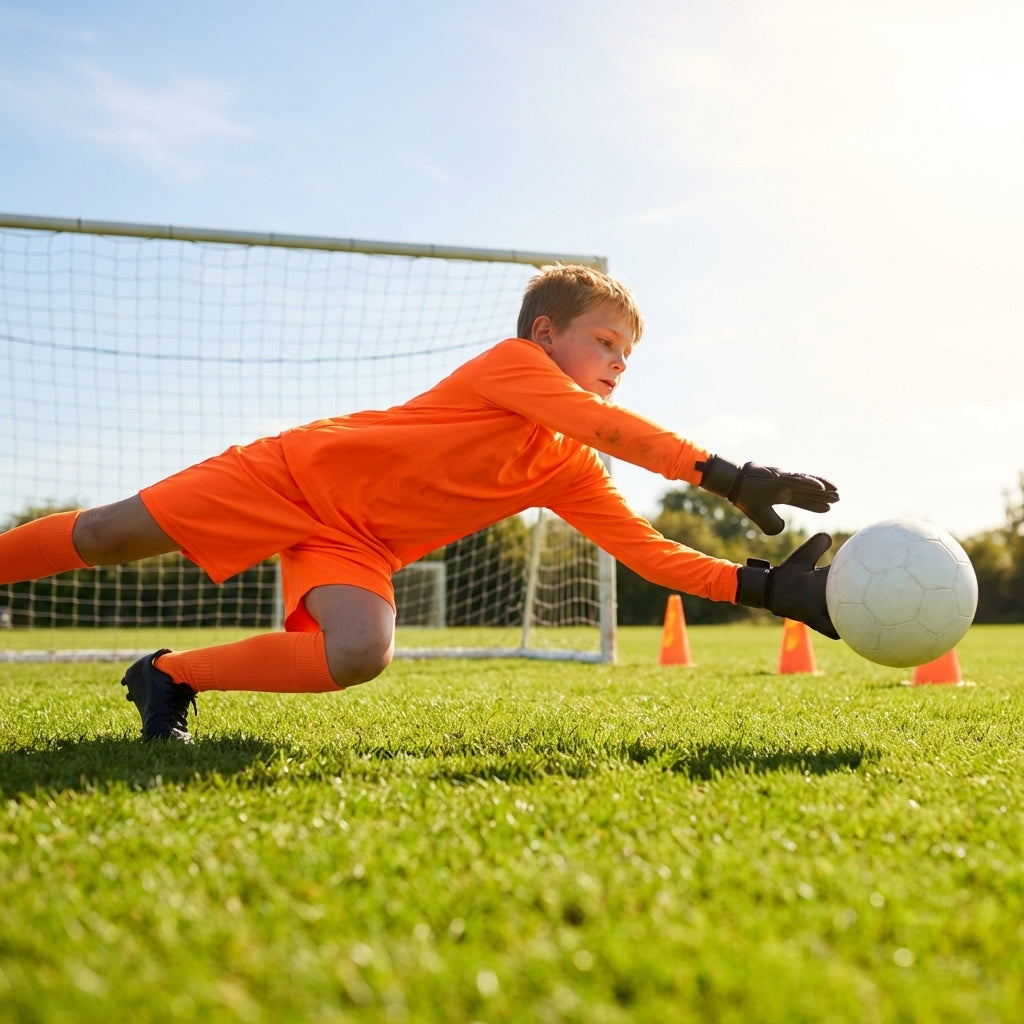 Kids' Goalkeeper Kit including shirt, shorts, and socks