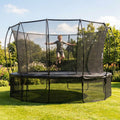 Black trampoline safety net skirt with durable PE mesh