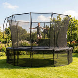 Black trampoline safety net skirt with durable PE mesh