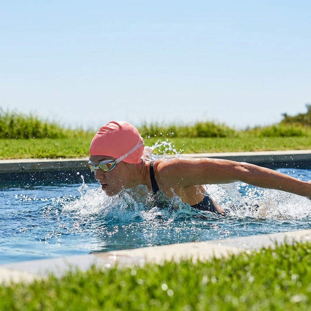 Silicone swimming caps in multiple colours for adults