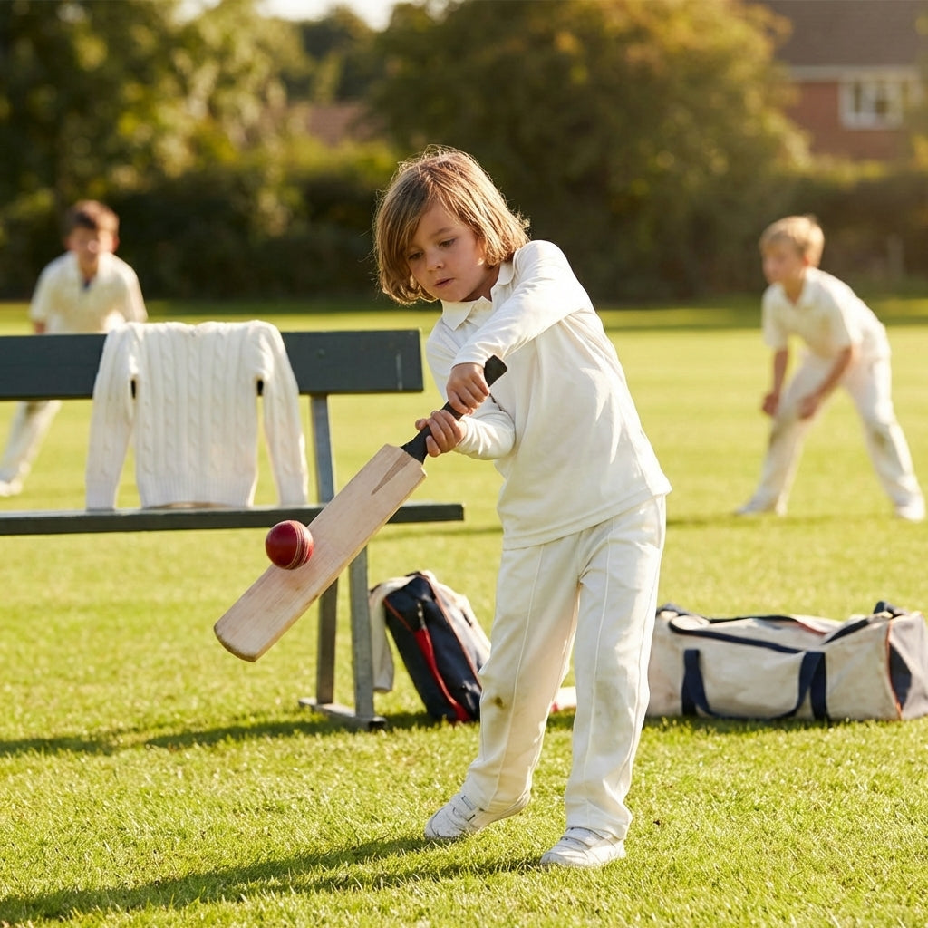 Kids cricket whites apparel in polyester, available in various sizes