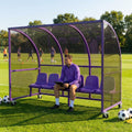 Mobile team shelter with aluminium frame for sports pitches