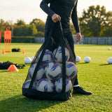 Football carry bag with 12 footballs, durable mesh