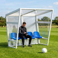 Heavy duty aluminium team shelter with moulded seats