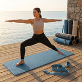 PU Yoga Mat in calming colours, 5mm thick, non-slip surface