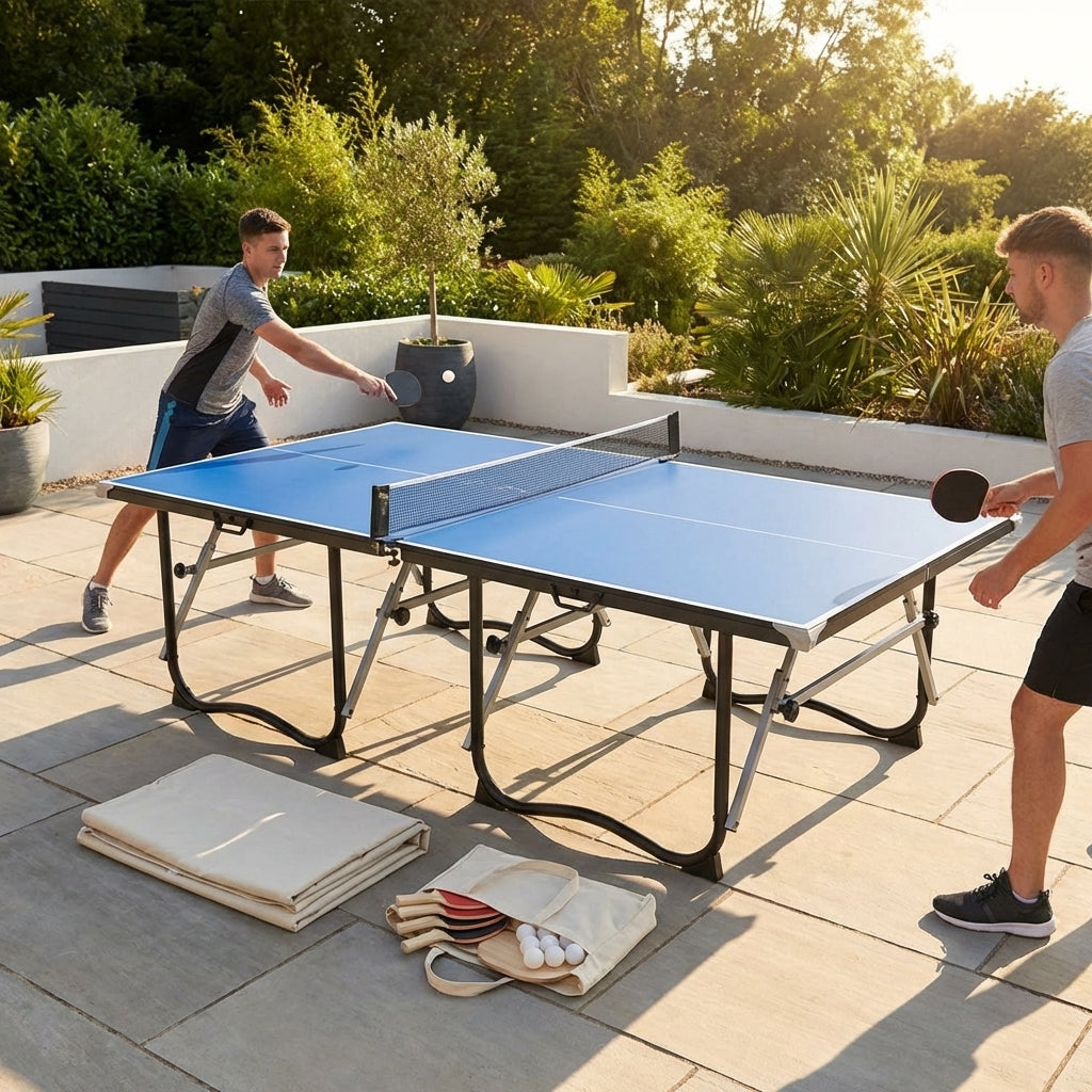 Foldaway Table Tennis Table with regulation size and PVC laminate