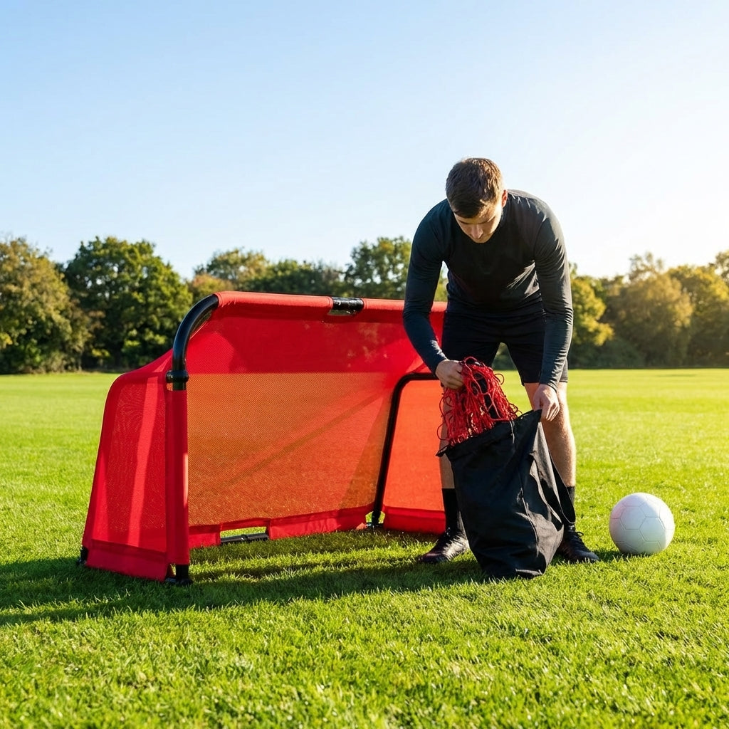 Aluminium Folding Football Goal in various sizes and colours, ideal for training and matches