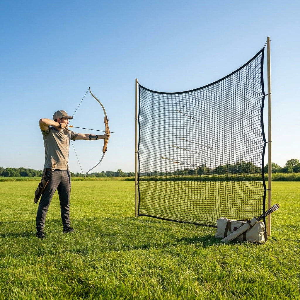 Custom-size archery netting in multiple colours for indoor and outdoor use