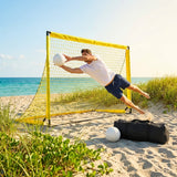 Beach football goal with fluorescent net and aluminium frame