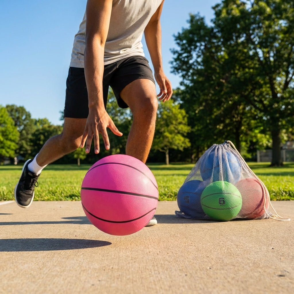 Rubber Basketball in multiple sizes for versatile play