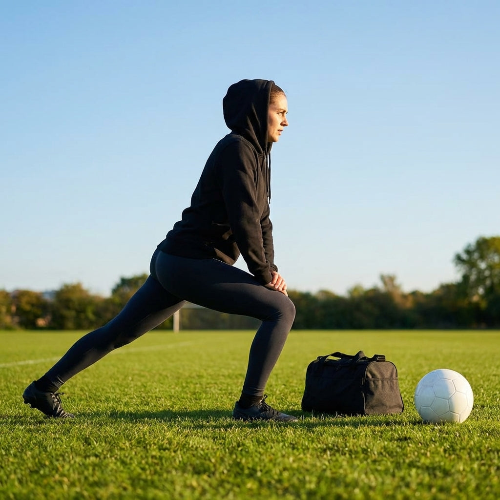 Black ladies football hoodie, cotton polyester blend