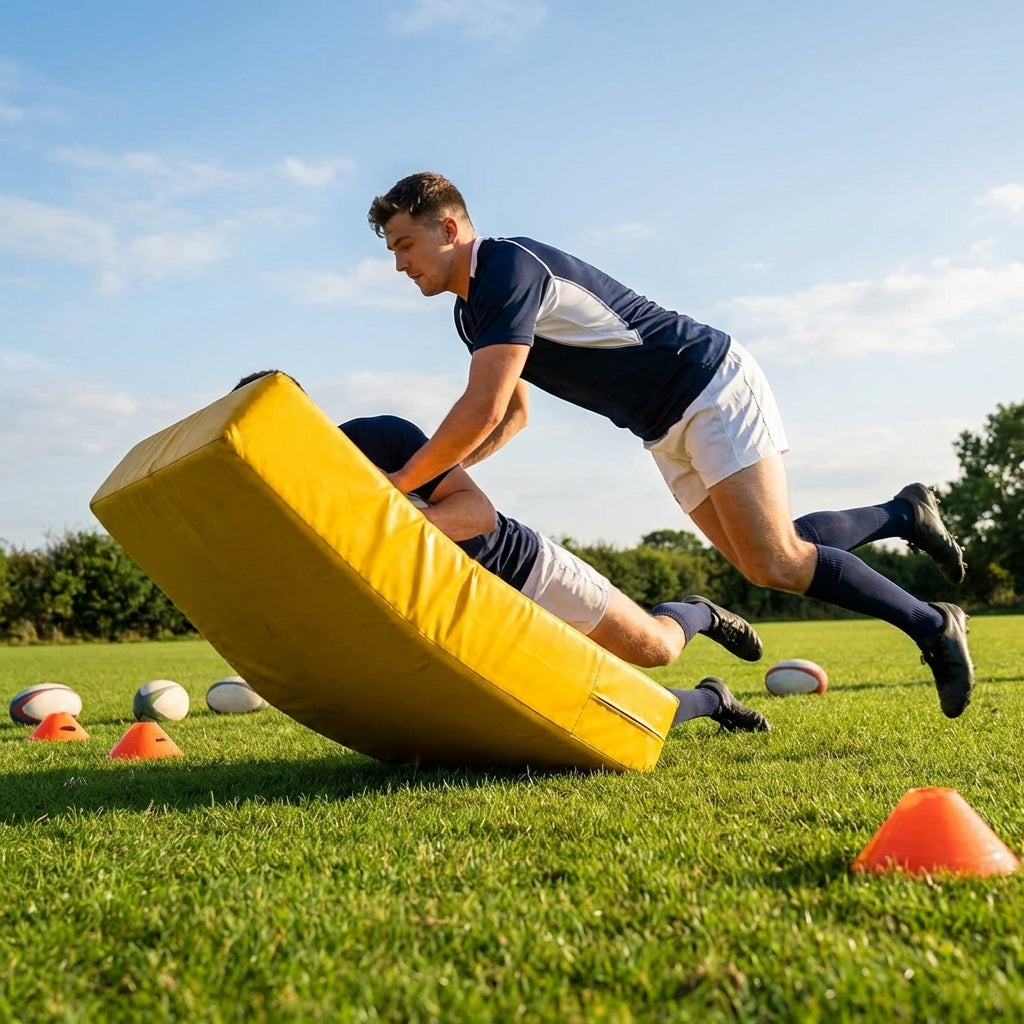 Rugby tackle mats in Yellow/Black with durable PVC for training