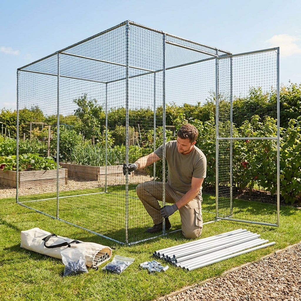Steel fruit cage kits for garden use