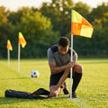 Football corner flag set with bright nylon flags and PVC poles