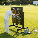 Electronic cricket scoreboard with anodised aluminium frame for schools and clubs