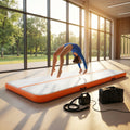 Inflatable gymnastics mat available in various sizes, made from durable PVC
