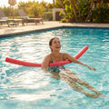Colourful swimming pool noodles made from EVA foam