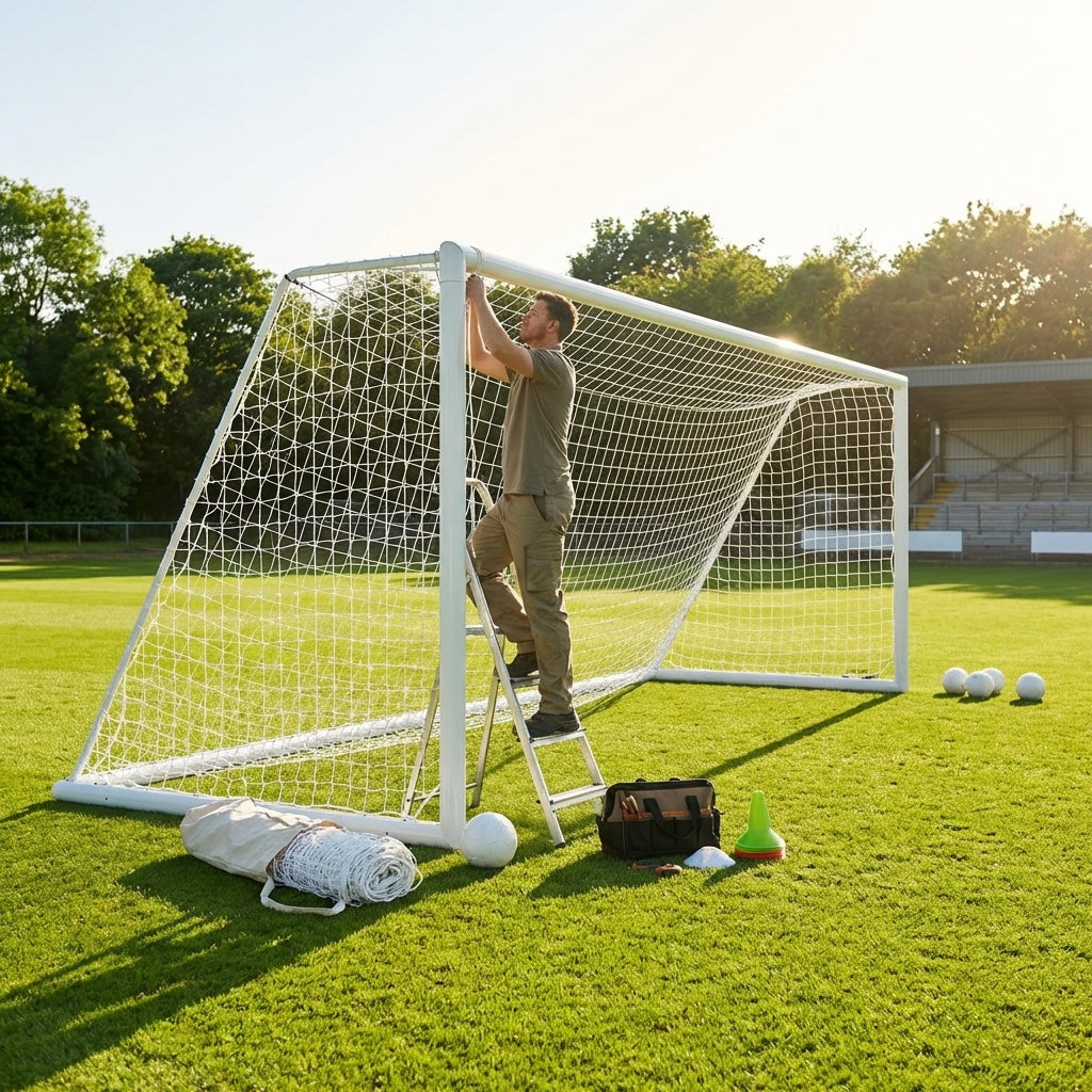 Replacement football goal nets for Alu110 goals, various sizes in white