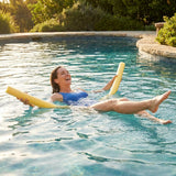 Swimming pool noodles in vibrant colours made from EVA foam