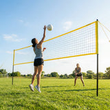 Portable volleyball set with aluminium posts for beach and regulation play
