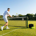 42ft tennis net in black with 2mm HDPE for school and home courts