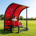 Sports team shelter with aluminium frame and multiple colour options