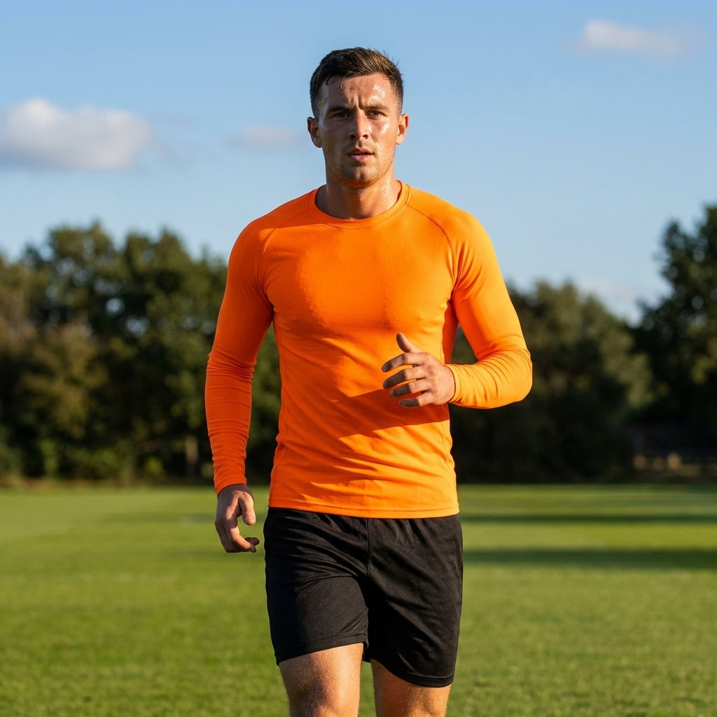Men's long sleeve base layer in various colours for sports